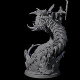 Bucking Purple Worm Rider B Miniature for Dungeons and Dragons, Pathfinder or other TTRPGs