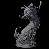 Bucking Purple Worm Rider B Miniature for Dungeons and Dragons, Pathfinder or other TTRPGs