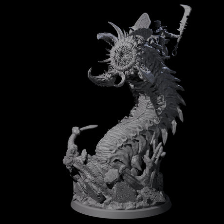 Bucking Purple Worm Rider B Miniature for Dungeons and Dragons, Pathfinder or other TTRPGs