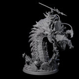 Bucking Purple Worm Rider C Miniature for Dungeons and Dragons, Pathfinder or other TTRPGs