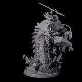 Bucking Purple Worm Rider C Miniature for Dungeons and Dragons, Pathfinder or other TTRPGs