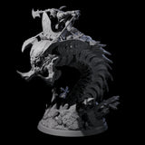 Bucking Purple Worm Rider D Miniature for Dungeons and Dragons, Pathfinder or other TTRPGs