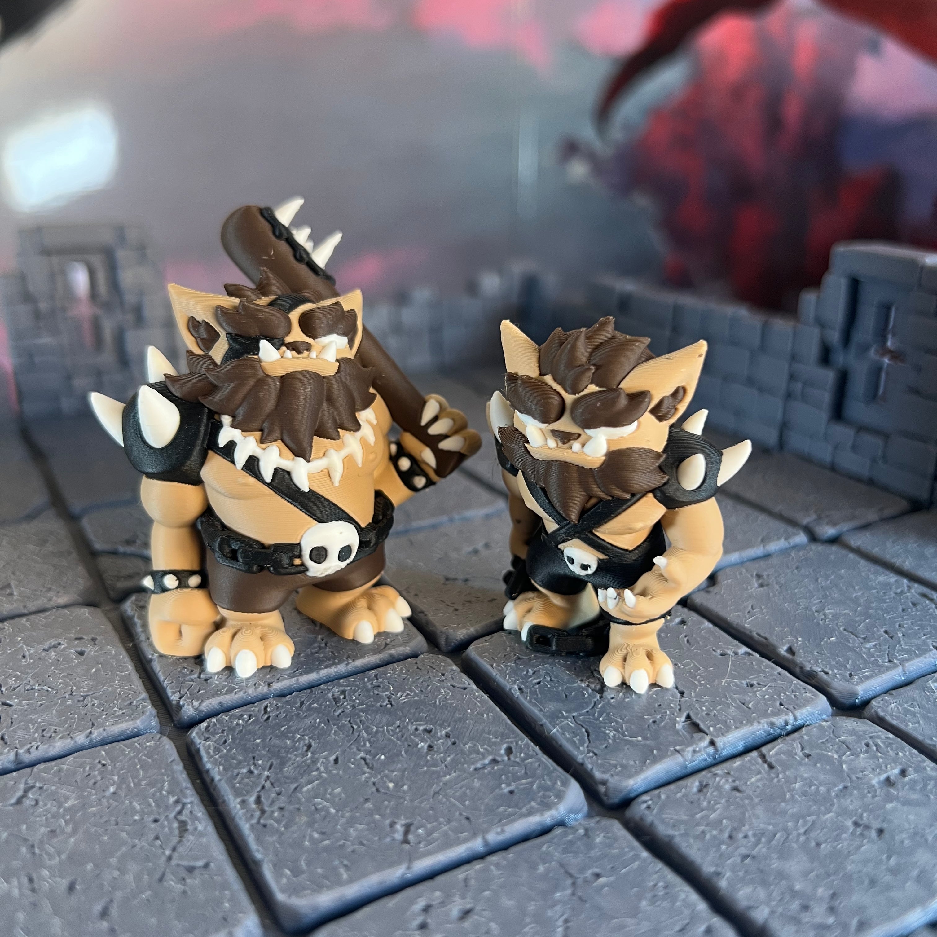 Bugbear Pair Multicolour Table Ready Miniatures Miniature for Dungeons and Dragons, Pathfinder or other TTRPGs
