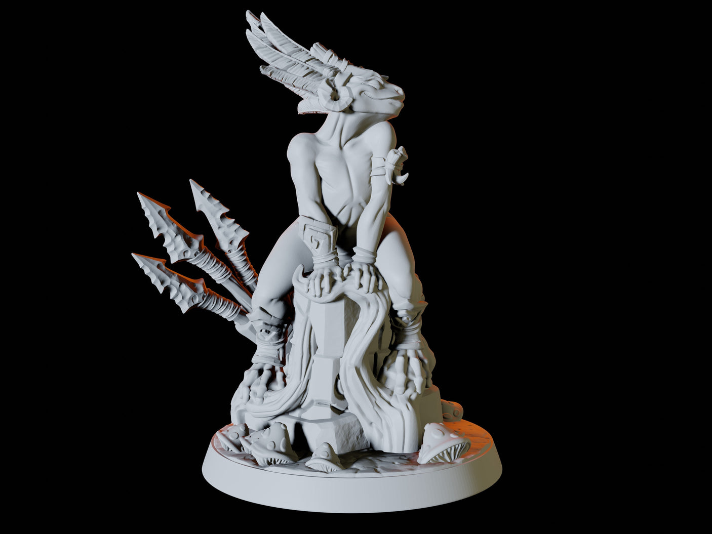 Bullywug Pin-up Miniature for Dungeons and Dragons, Pathfinder or other TTRPGs