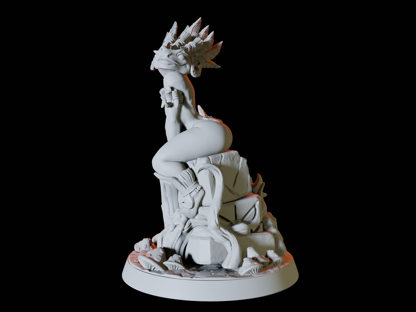 Bullywug Pin-up Miniature for Dungeons and Dragons, Pathfinder or other TTRPGs