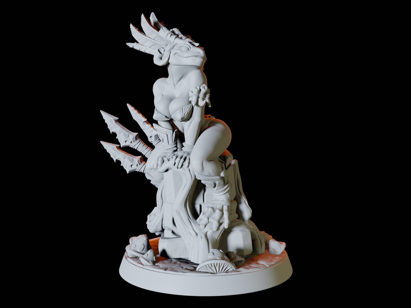 Bullywug Pin-up Miniature for Dungeons and Dragons, Pathfinder or other TTRPGs