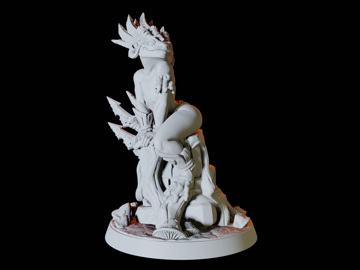 Bullywug Pin-up Miniature for Dungeons and Dragons, Pathfinder or other TTRPGs