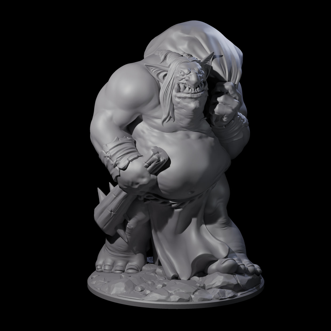 Burglering Orc Warrior Miniature for Dungeons and Dragons, Pathfinder or other TTRPGs