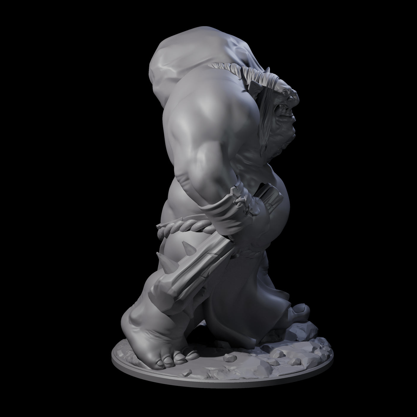 Burglering Orc Warrior Miniature for Dungeons and Dragons, Pathfinder or other TTRPGs