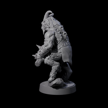 Burly Goatfolk Warrior B Miniature for Dungeons and Dragons, Pathfinder or other TTRPGs