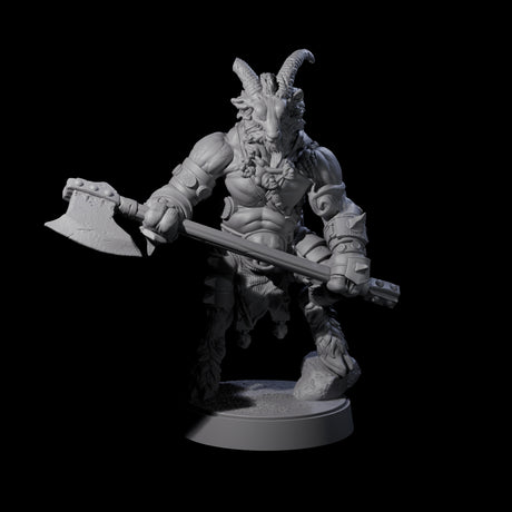 Burly Goatfolk Warrior B Miniature for Dungeons and Dragons, Pathfinder or other TTRPGs