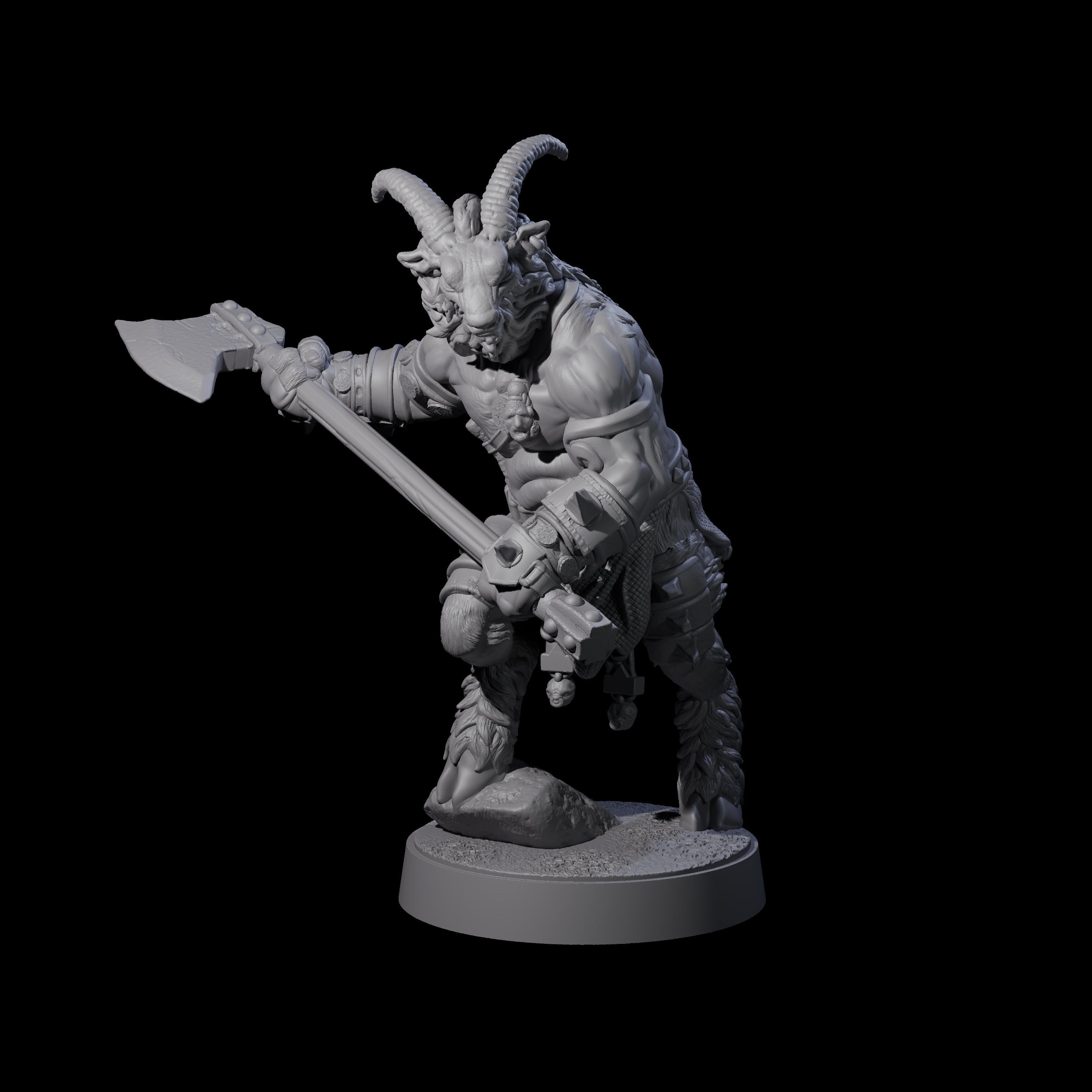 Burly Goatfolk Warrior C Miniature for Dungeons and Dragons, Pathfinder or other TTRPGs