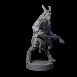 Burly Goatfolk Warrior D Miniature for Dungeons and Dragons, Pathfinder or other TTRPGs