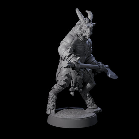 Burly Goatfolk Warrior D Miniature for Dungeons and Dragons, Pathfinder or other TTRPGs