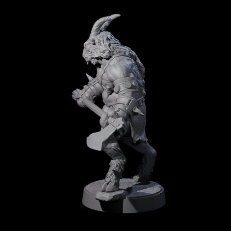 Burly Goatfolk Warrior D Miniature for Dungeons and Dragons, Pathfinder or other TTRPGs