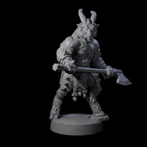 Burly Goatfolk Warrior D Miniature for Dungeons and Dragons, Pathfinder or other TTRPGs