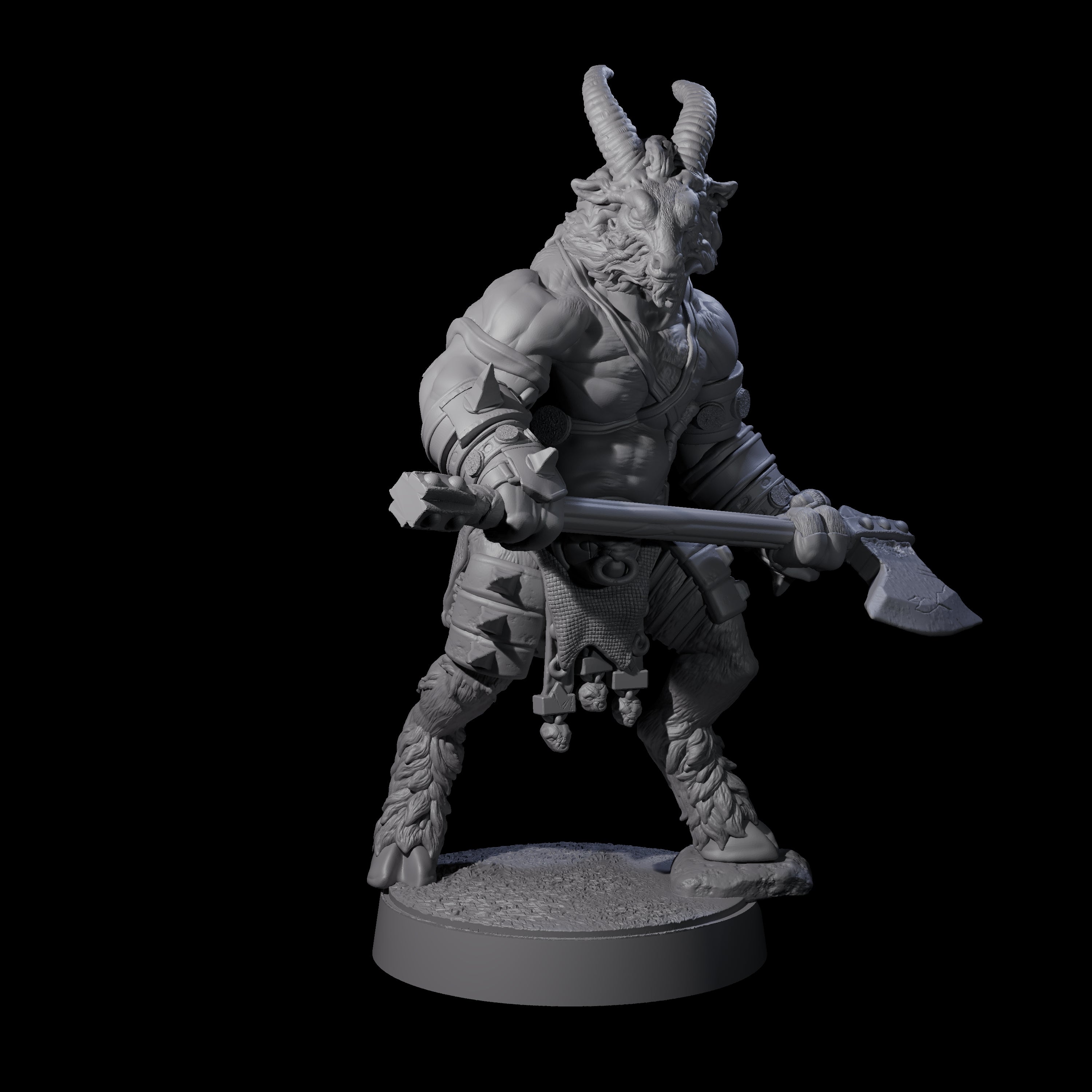 Burly Goatfolk Warrior D Miniature for Dungeons and Dragons, Pathfinder or other TTRPGs