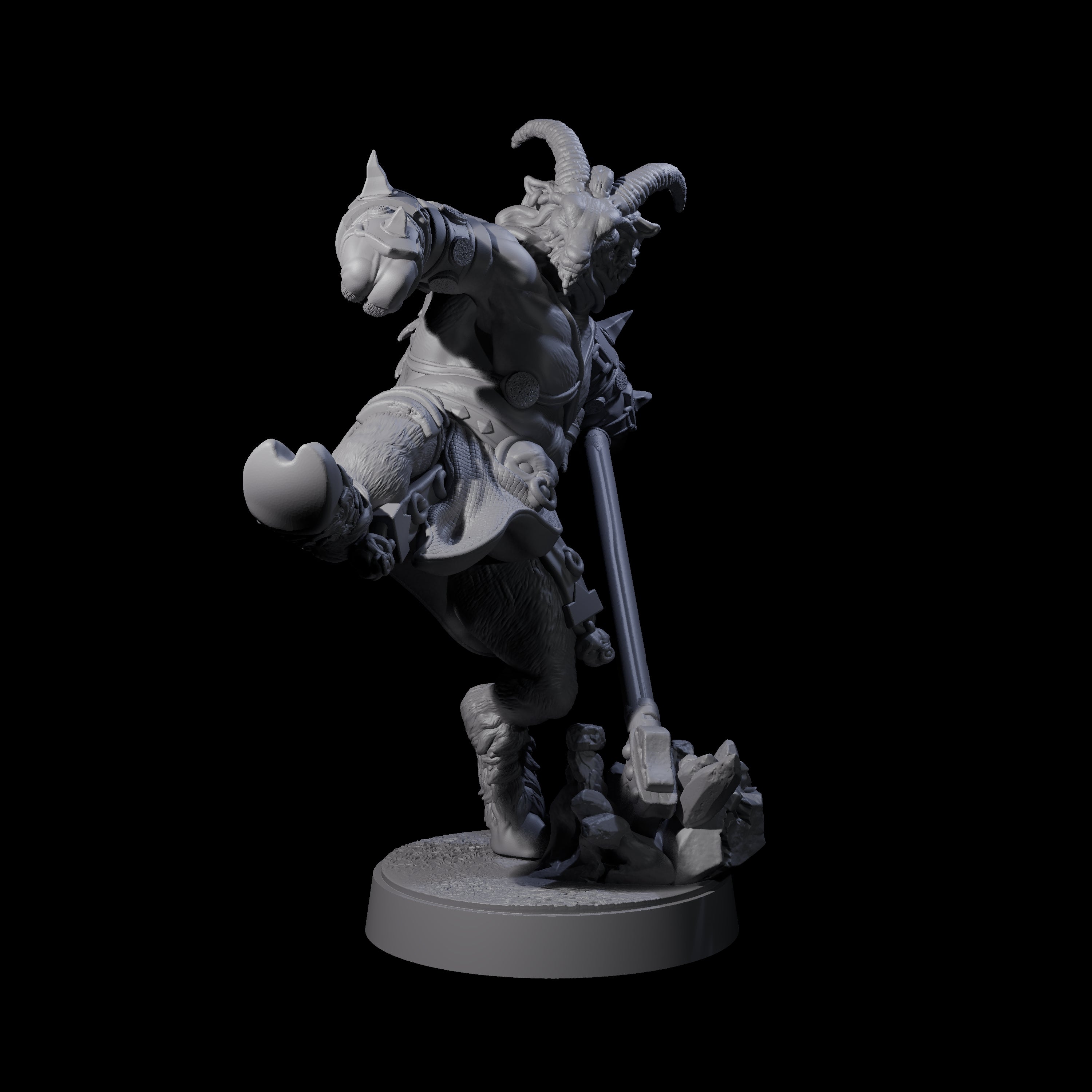 Burly Goatfolk Warrior E Miniature for Dungeons and Dragons, Pathfinder or other TTRPGs