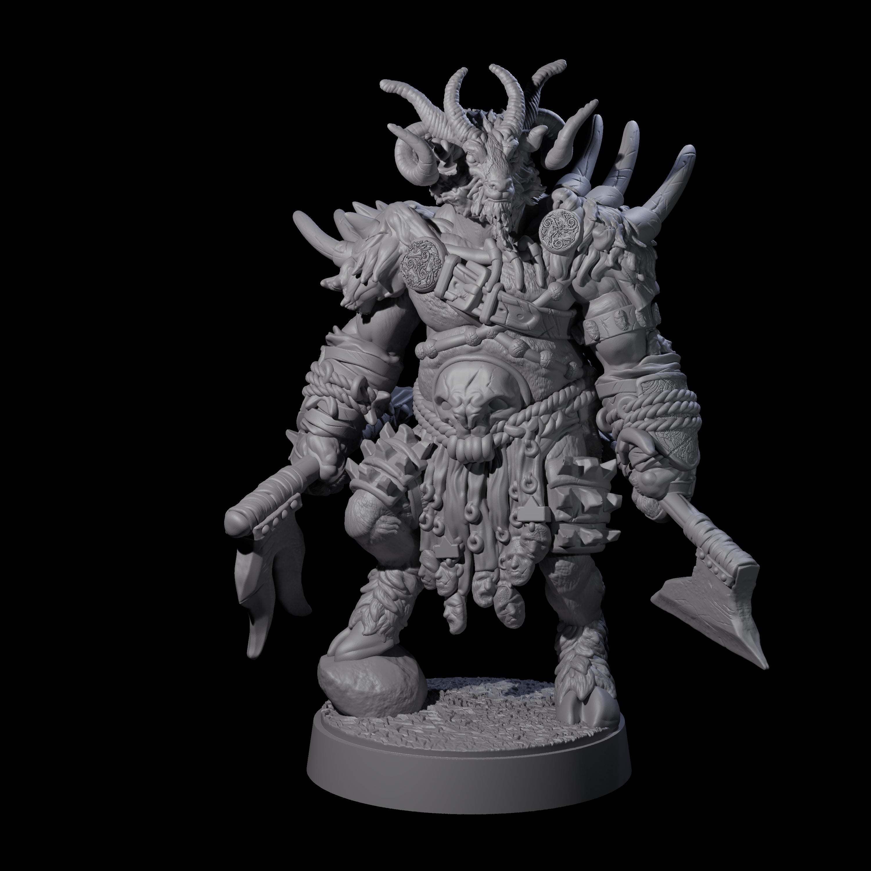 Burly Goatfolk Warrior F Miniature for Dungeons and Dragons, Pathfinder or other TTRPGs