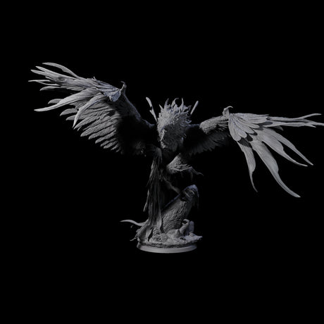 Burning Elder Phoenix Miniature for Dungeons and Dragons, Pathfinder or other TTRPGs