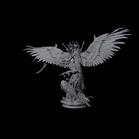 Burning Elder Phoenix Miniature for Dungeons and Dragons, Pathfinder or other TTRPGs