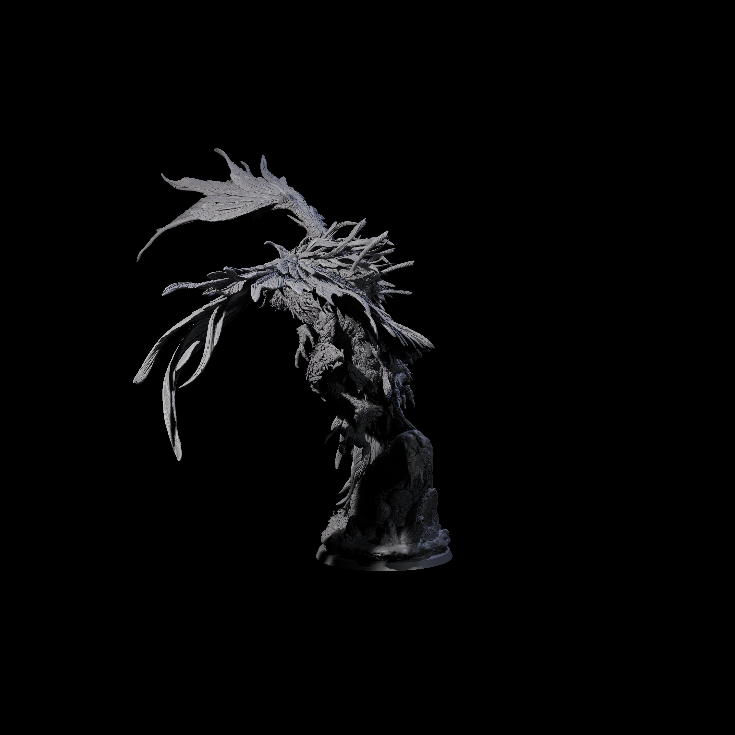 Burning Elder Phoenix Miniature for Dungeons and Dragons, Pathfinder or other TTRPGs