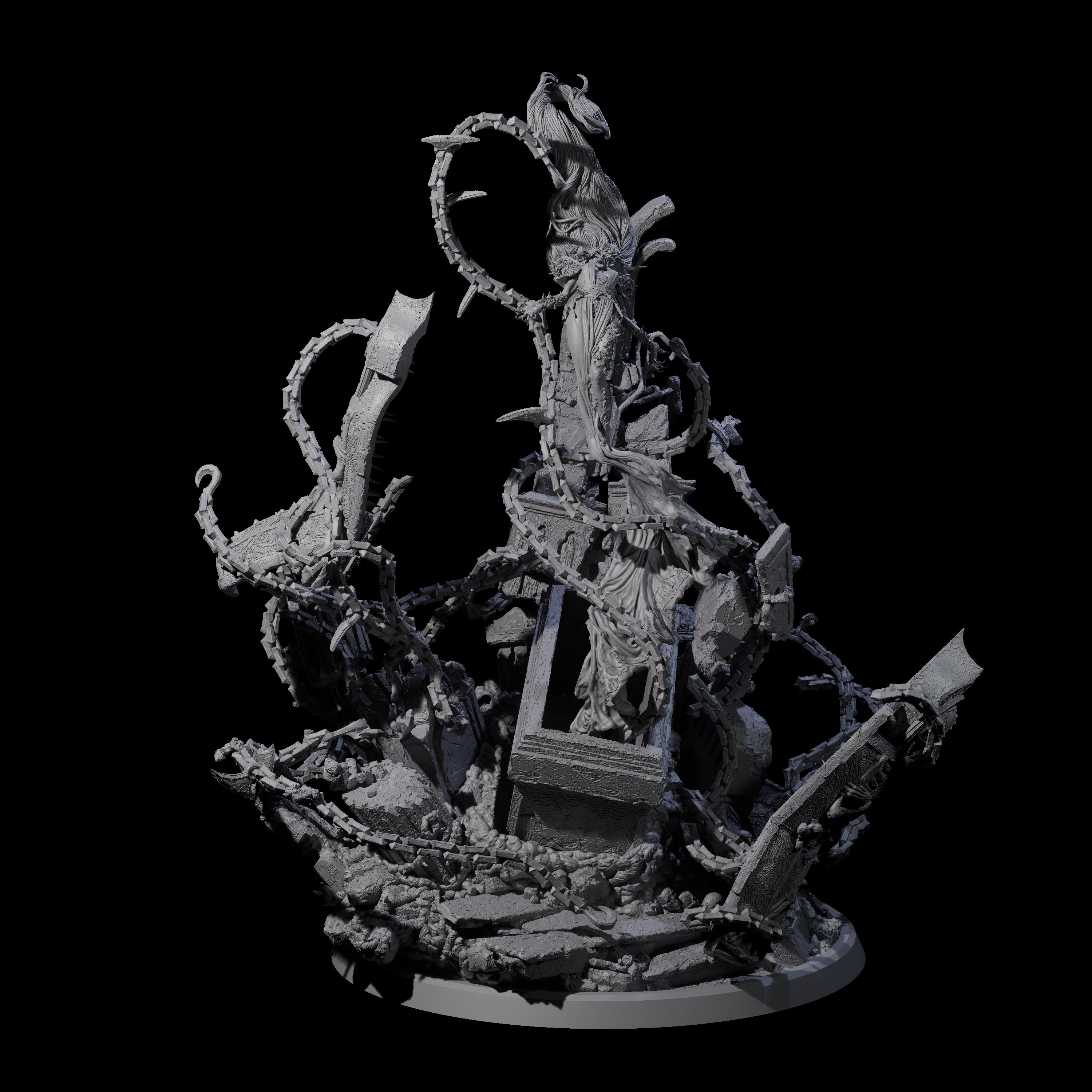 Bursting Forth Wrathful Spirit Miniature for Dungeons and Dragons, Pathfinder or other TTRPGs