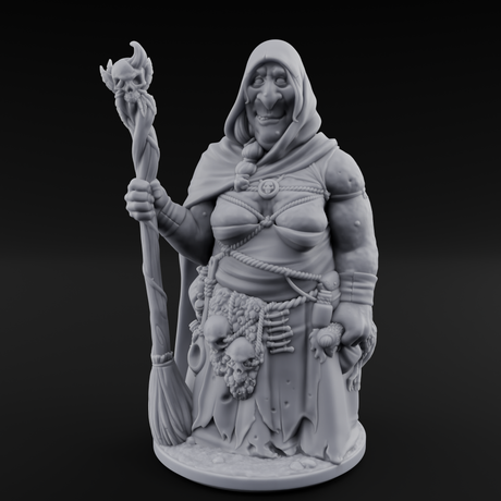 Bursting Out Hag Crone Miniature for Dungeons and Dragons, Pathfinder or other TTRPGs
