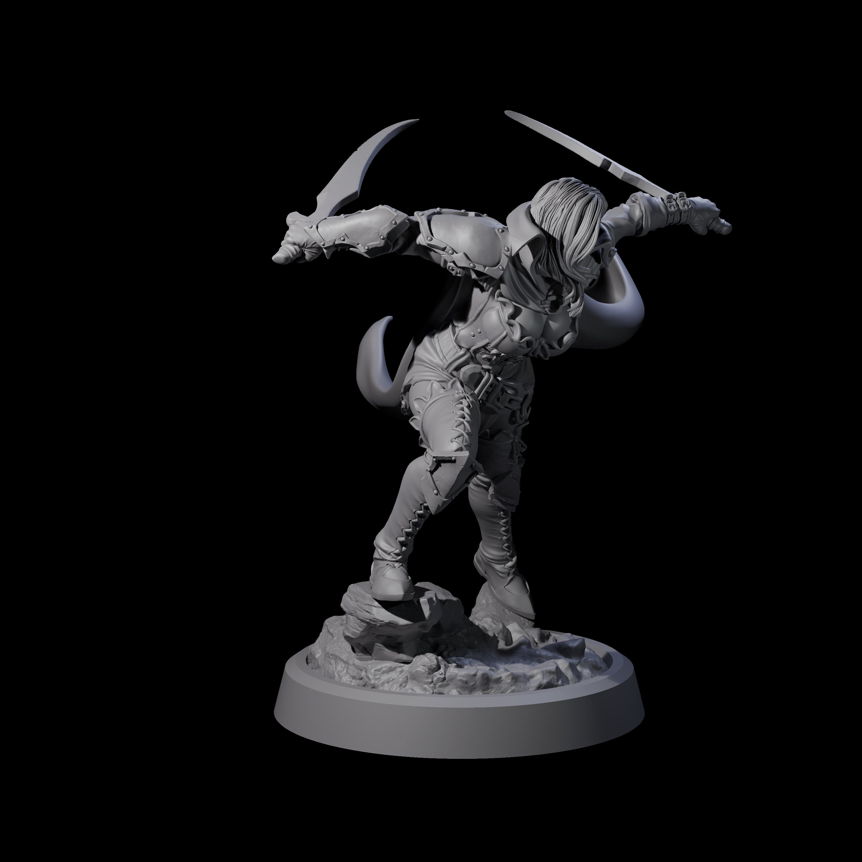 Busty Bladewhirler Miniature for Dungeons and Dragons, Pathfinder or other TTRPGs