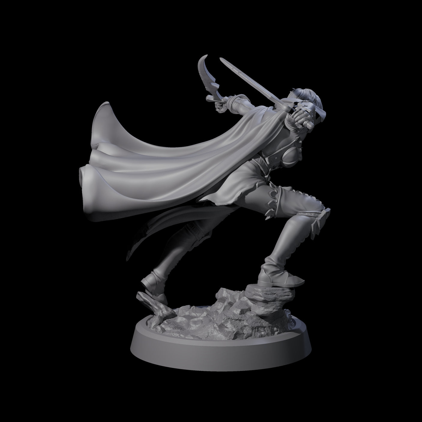Busty Bladewhirler Miniature for Dungeons and Dragons, Pathfinder or other TTRPGs