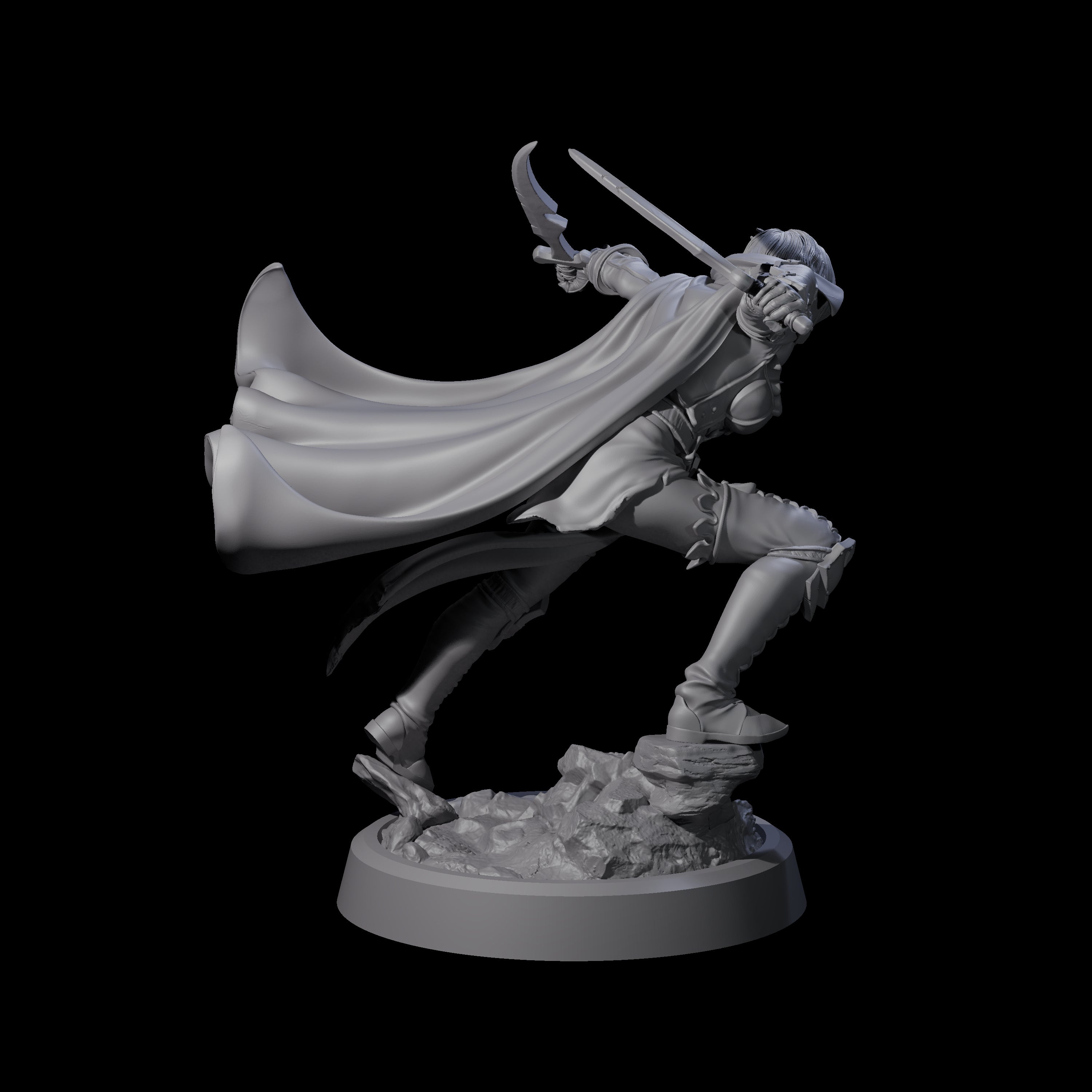Busty Bladewhirler Miniature for Dungeons and Dragons, Pathfinder or other TTRPGs