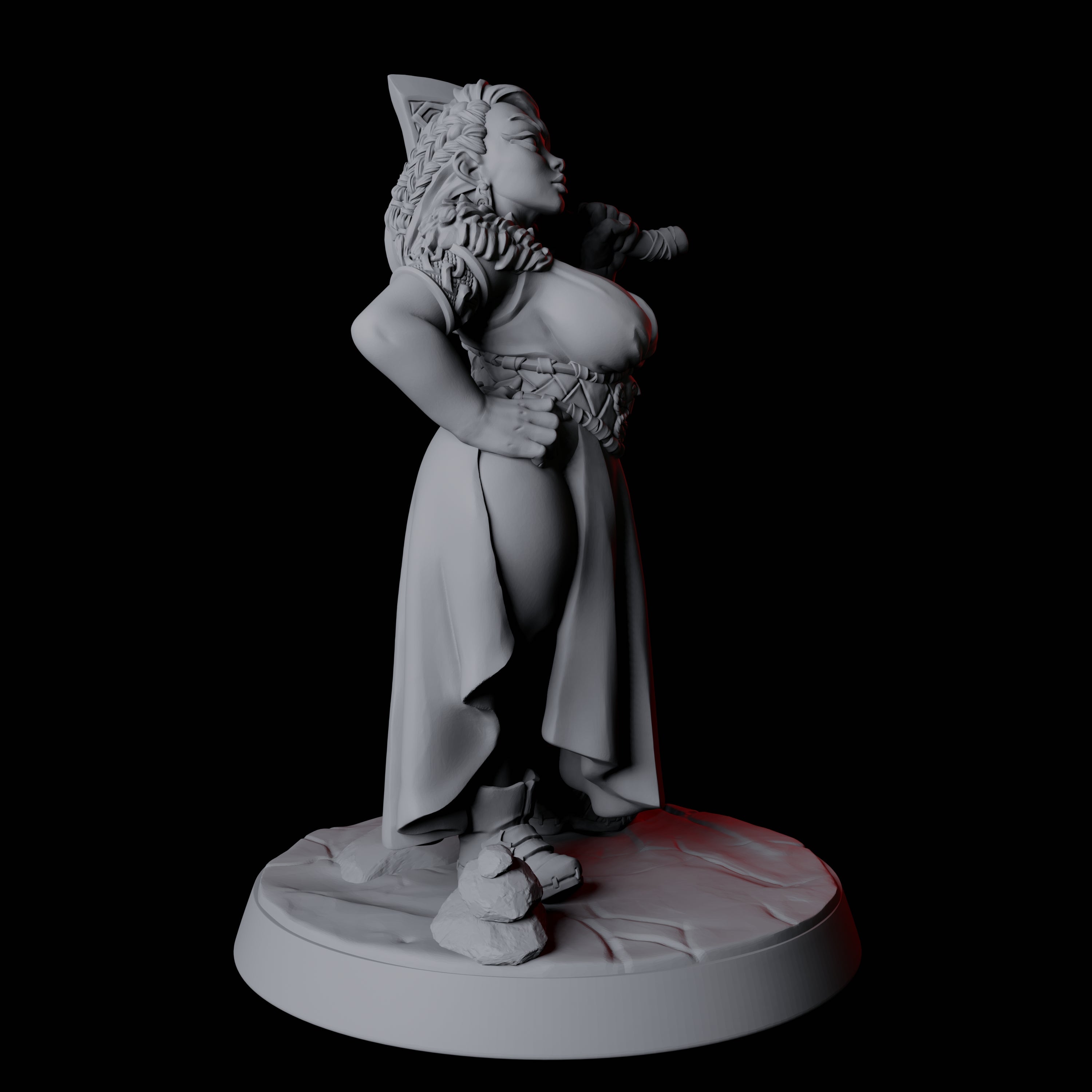 Buxom Viking Wife Pin-up Miniature for Dungeons and Dragons, Pathfinder or other TTRPGs