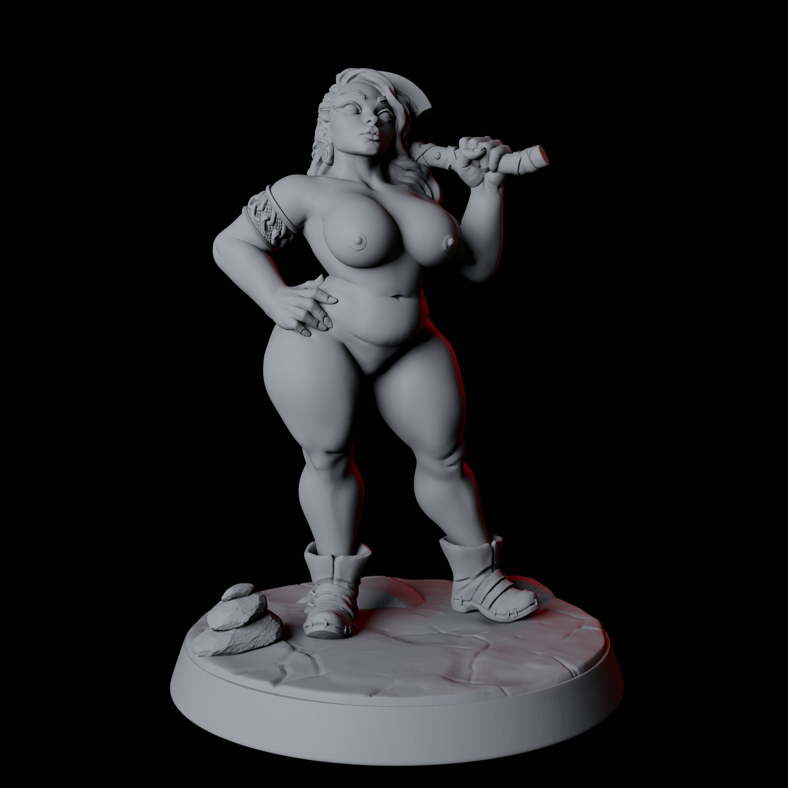 Buxom Viking Wife Pin-up Miniature for Dungeons and Dragons, Pathfinder or other TTRPGs