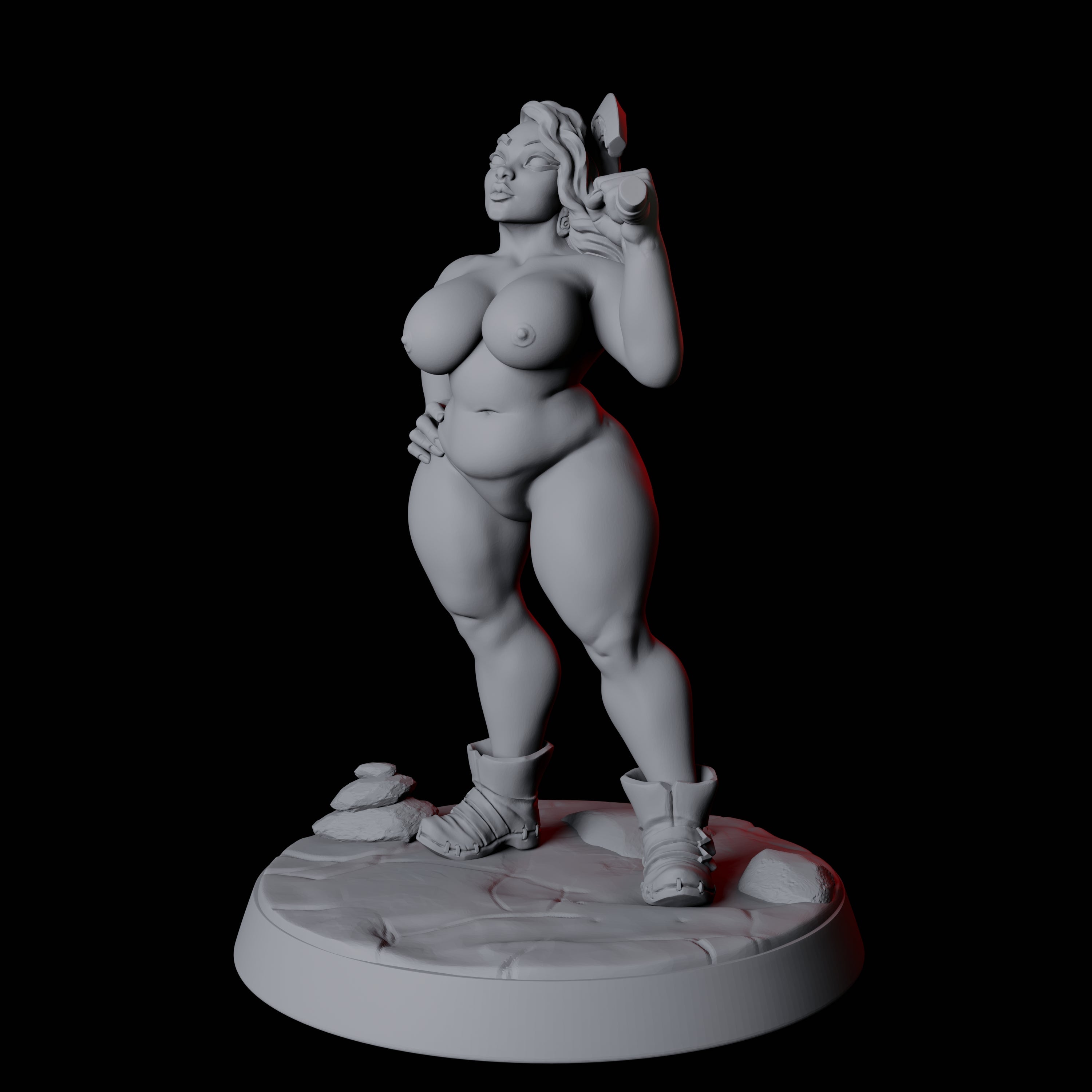 Buxom Viking Wife Pin-up Miniature for Dungeons and Dragons, Pathfinder or other TTRPGs