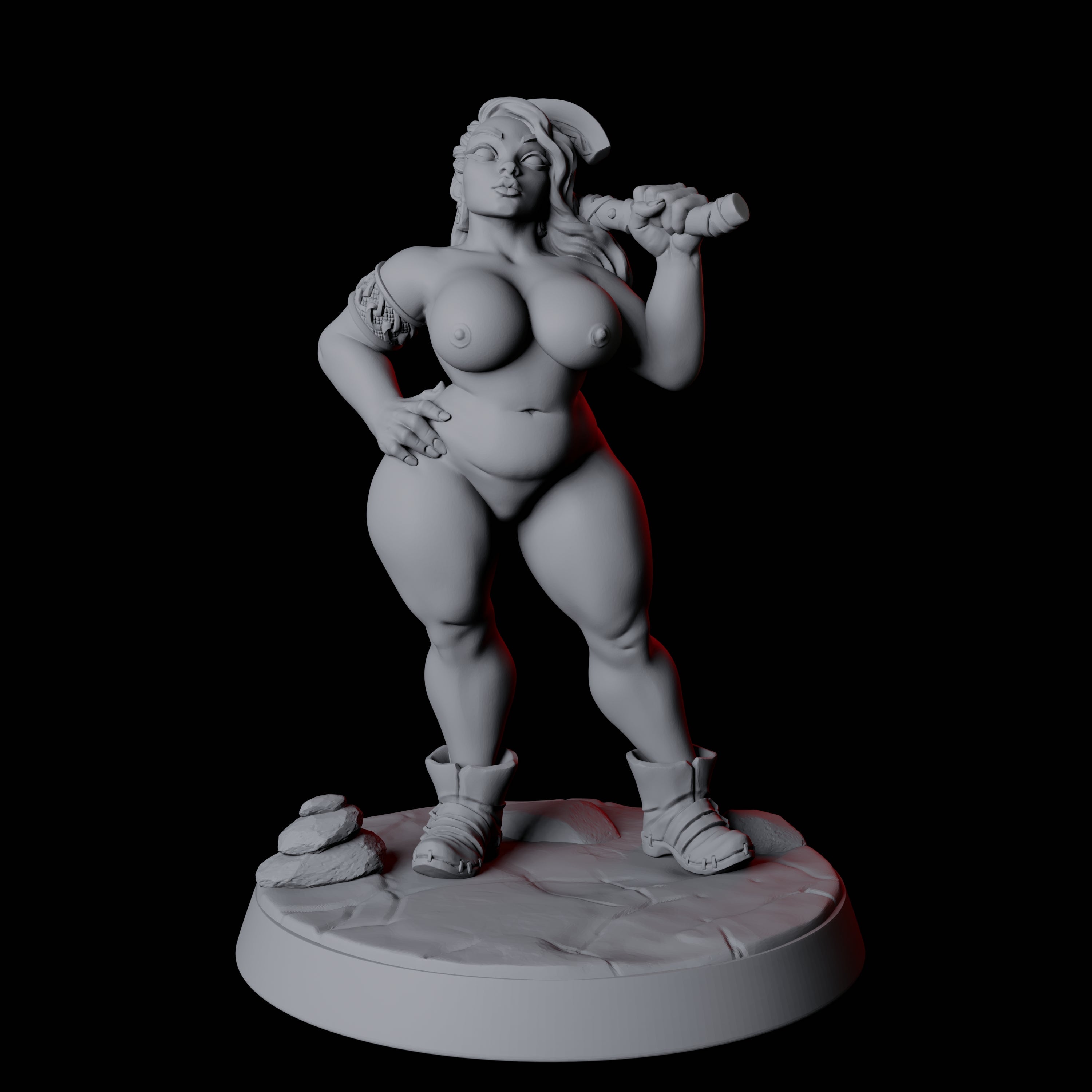 Buxom Viking Wife Pin-up Miniature for Dungeons and Dragons, Pathfinder or other TTRPGs