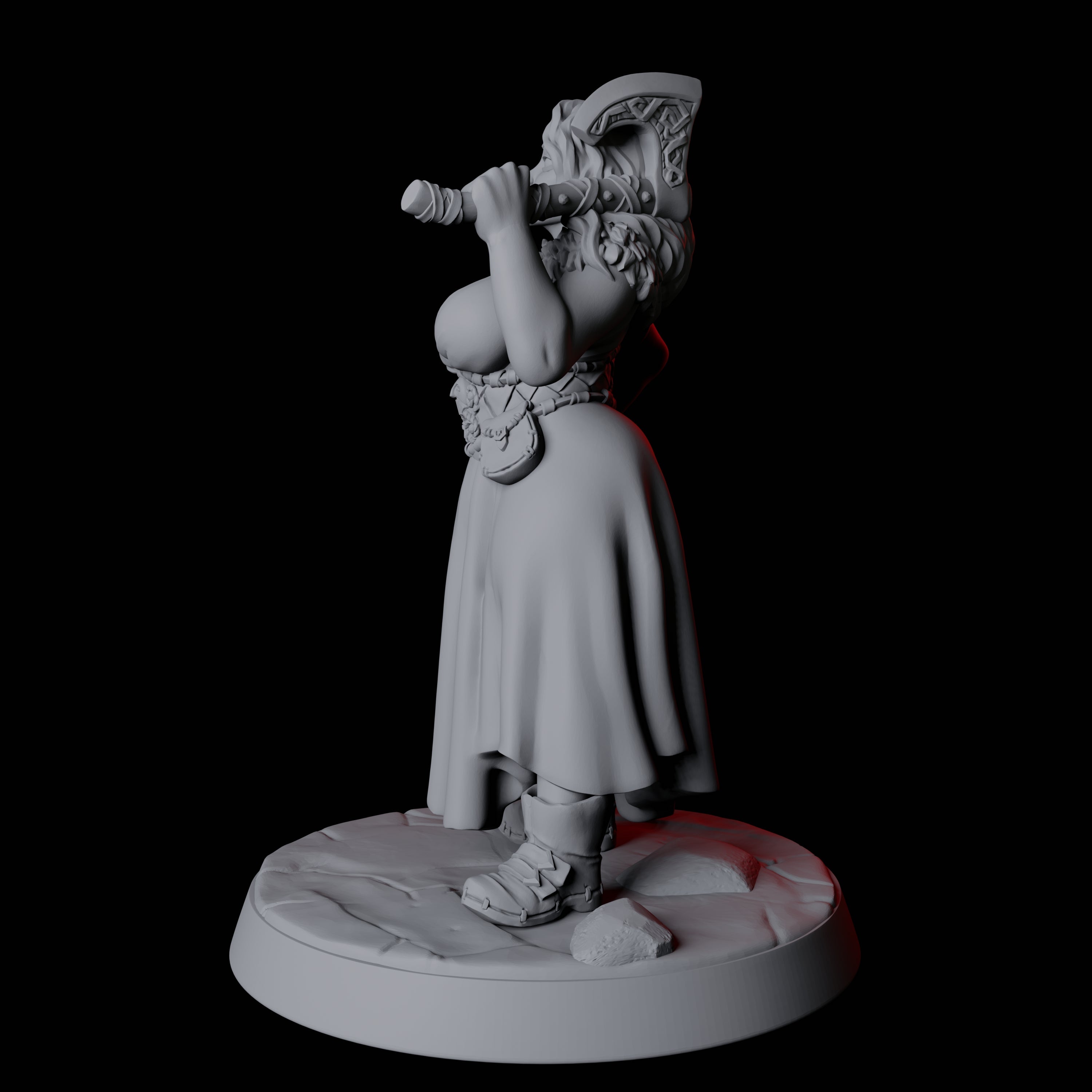 Buxom Viking Wife Pin-up Miniature for Dungeons and Dragons, Pathfinder or other TTRPGs