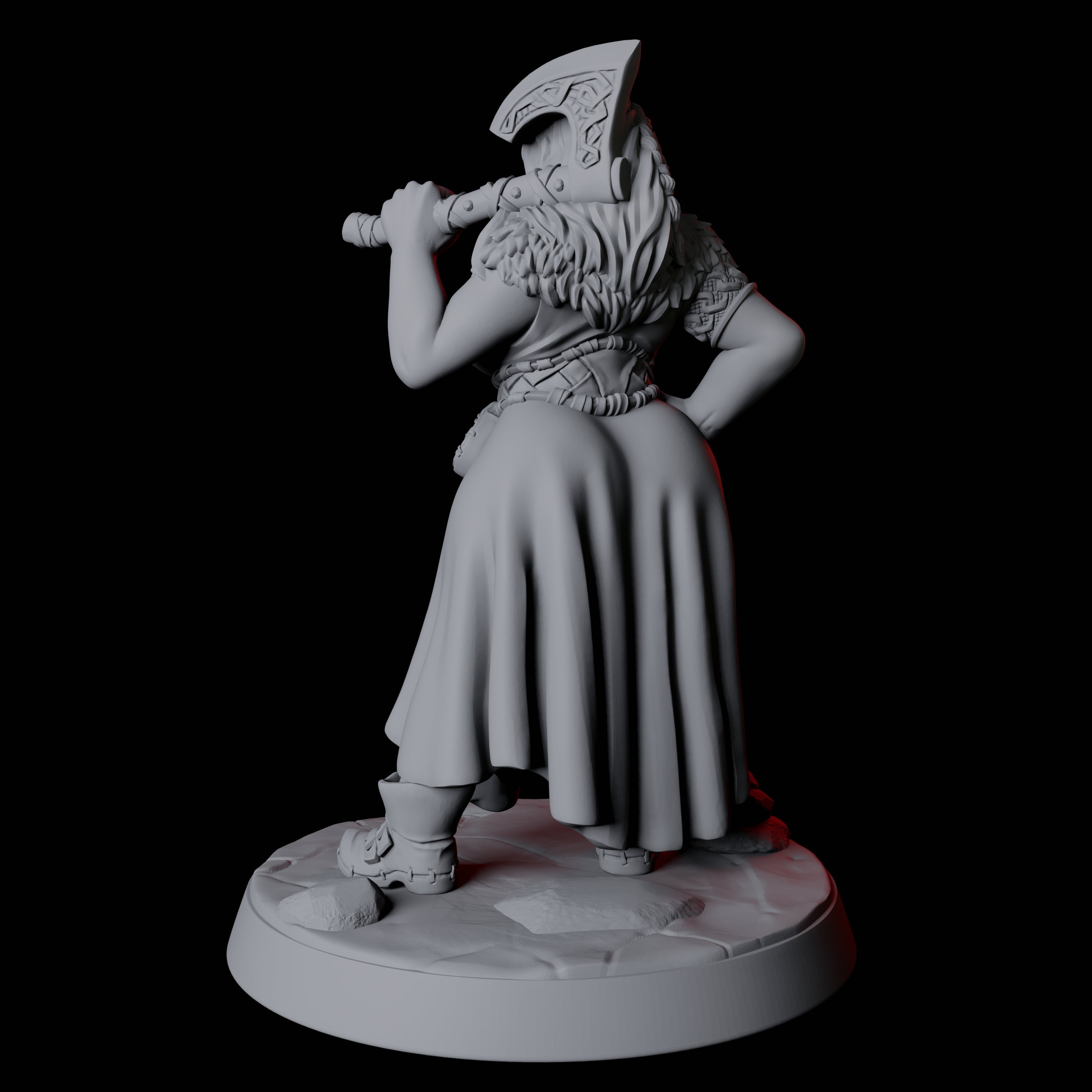 Buxom Viking Wife Pin-up Miniature for Dungeons and Dragons, Pathfinder or other TTRPGs