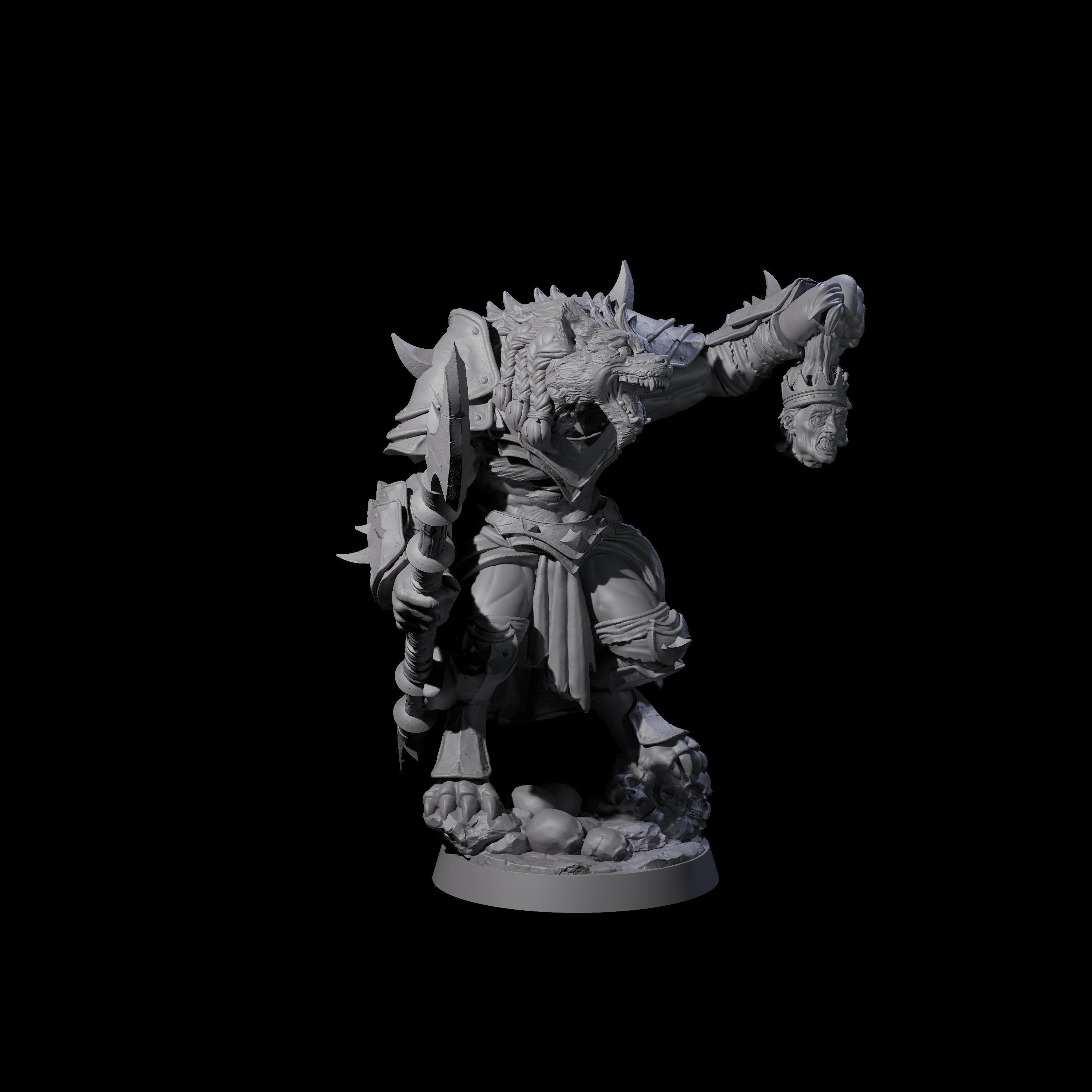 Cackling Gnoll Commander Miniature for Dungeons and Dragons, Pathfinder or other TTRPGs