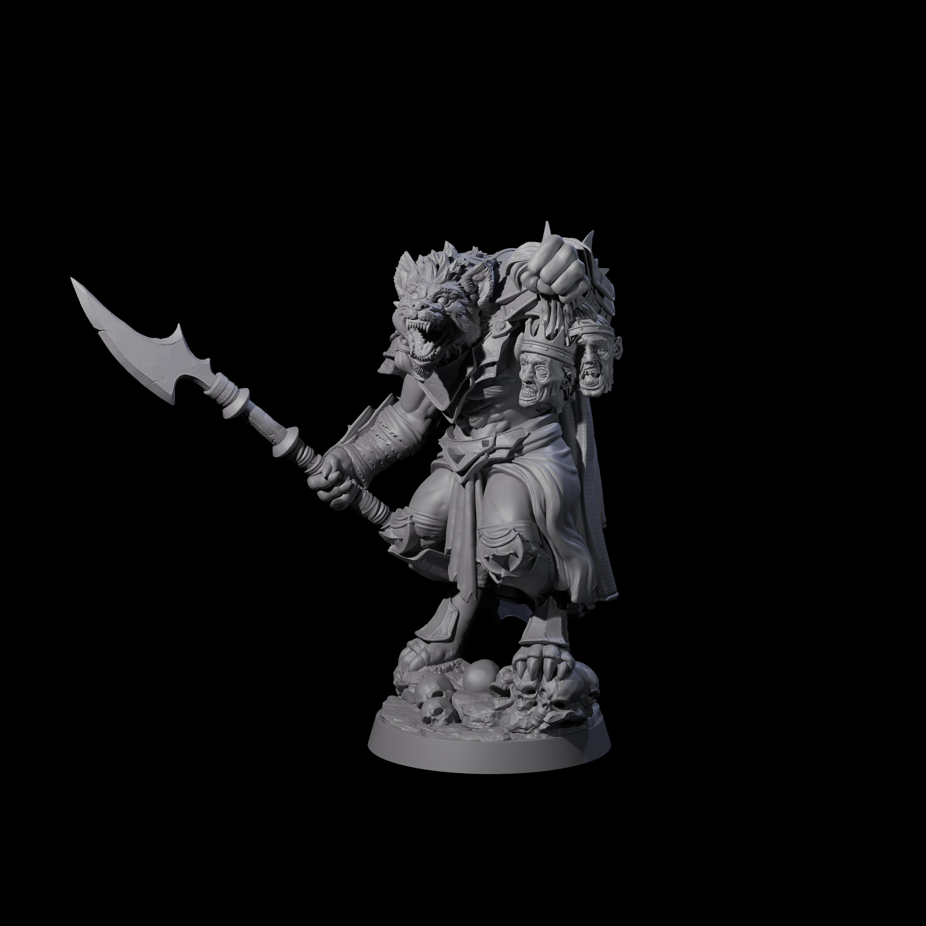 Cackling Gnoll Commander Miniature for Dungeons and Dragons, Pathfinder or other TTRPGs