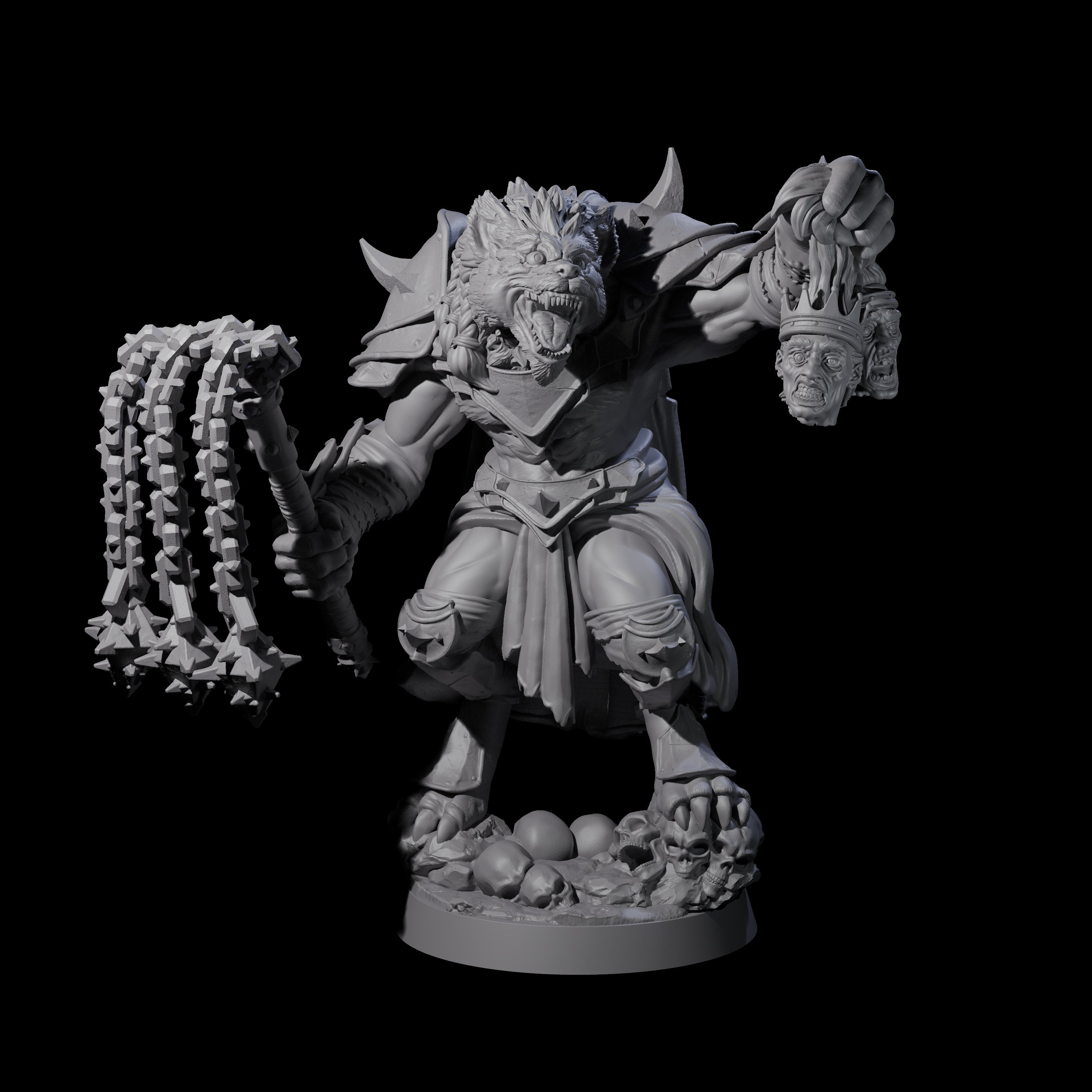 Cackling Gnoll Commander Miniature for Dungeons and Dragons, Pathfinder or other TTRPGs