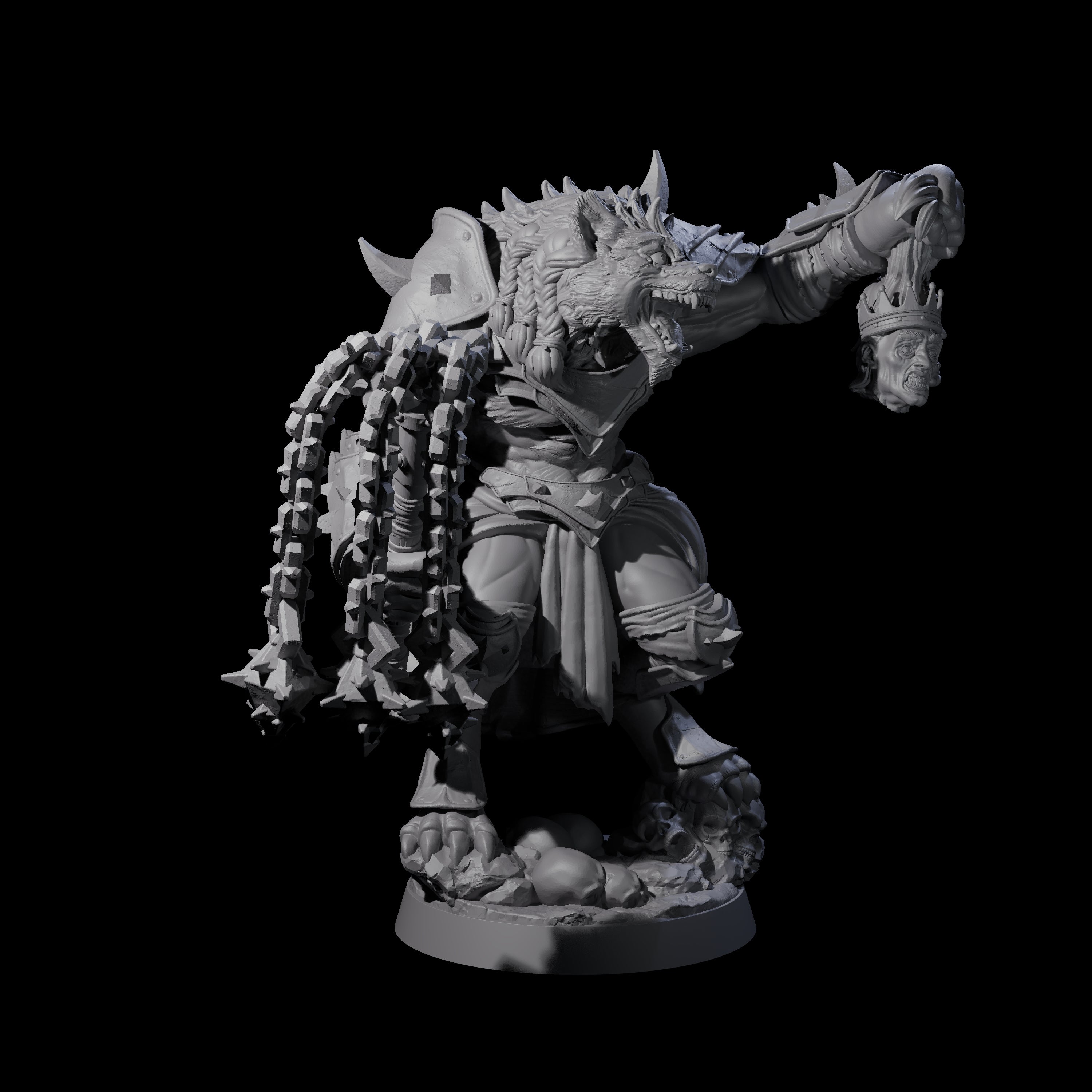 Cackling Gnoll Commander Miniature for Dungeons and Dragons, Pathfinder or other TTRPGs