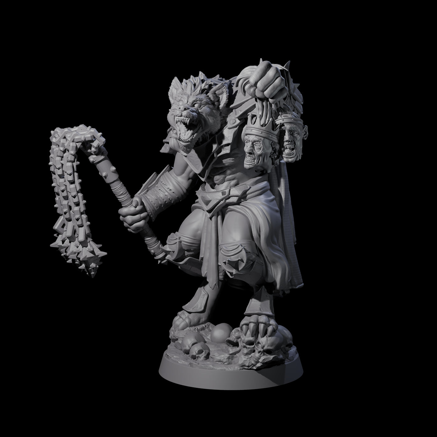 Cackling Gnoll Commander Miniature for Dungeons and Dragons, Pathfinder or other TTRPGs