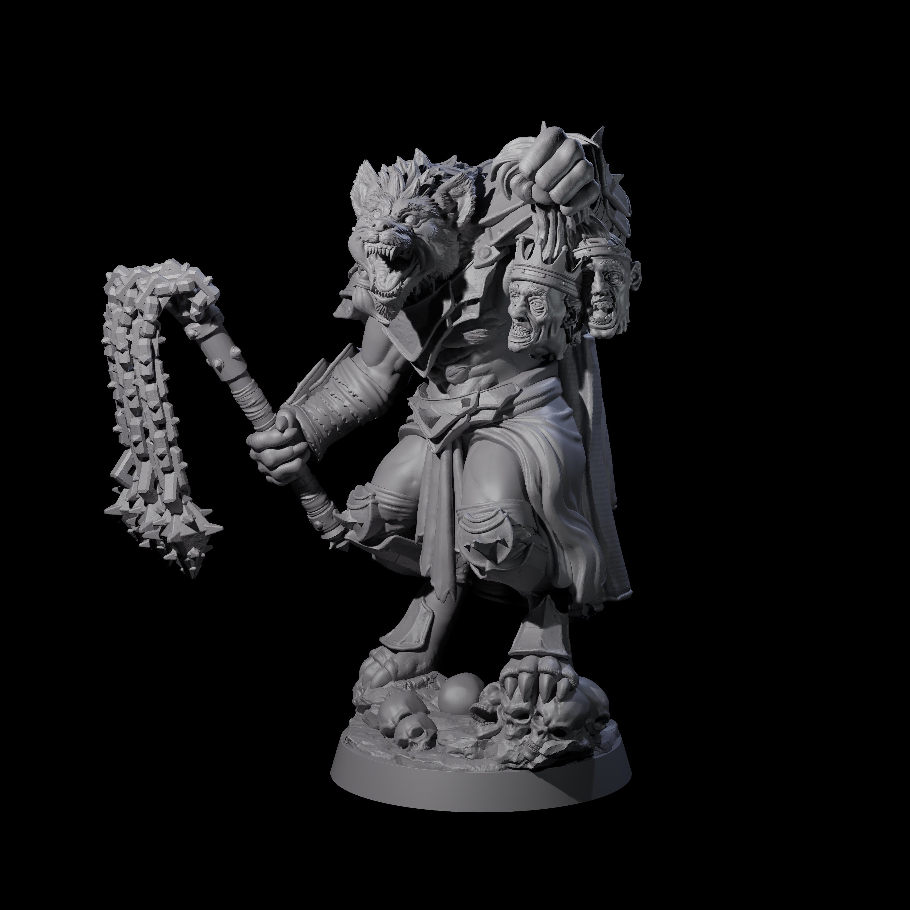 Cackling Gnoll Commander Miniature for Dungeons and Dragons, Pathfinder or other TTRPGs