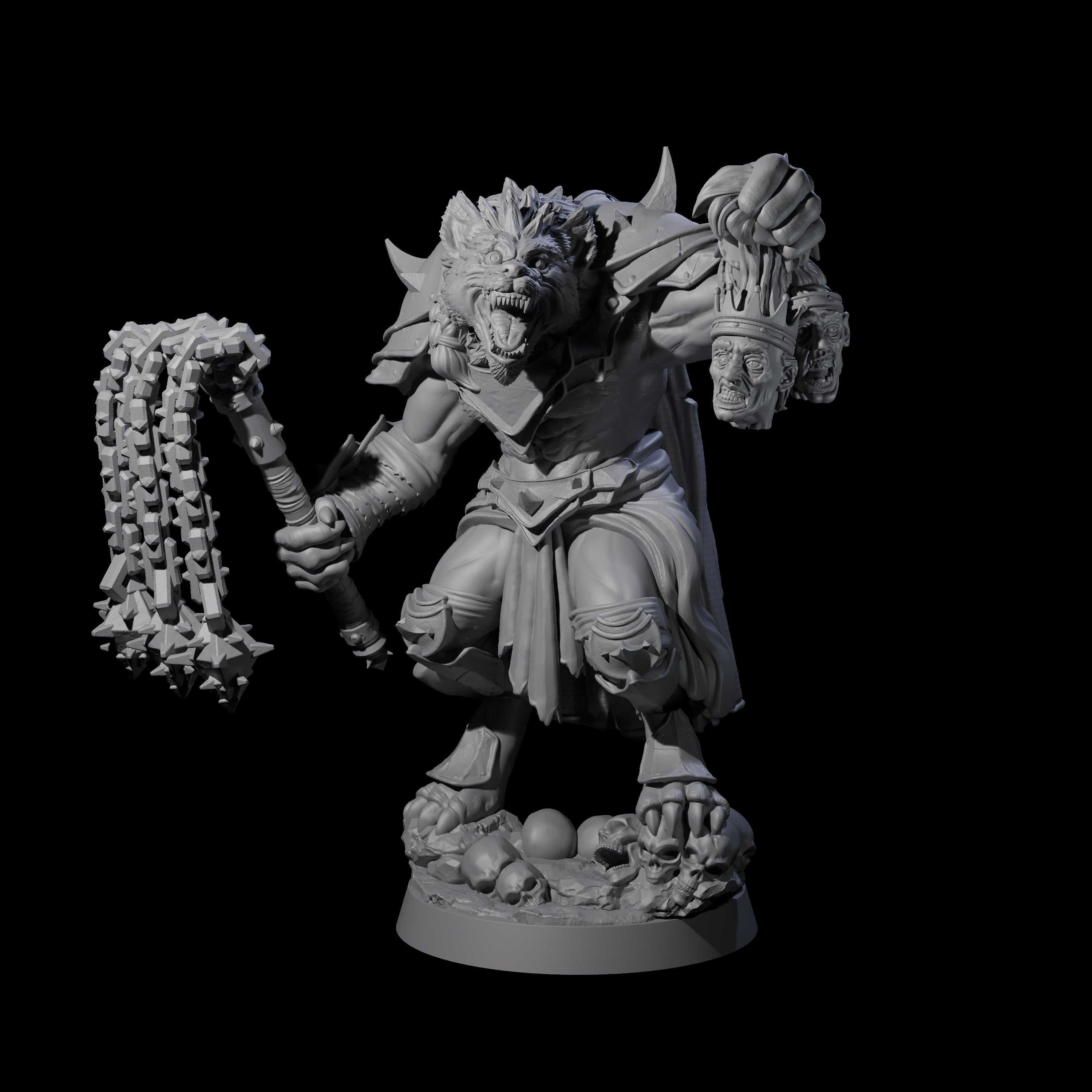 Cackling Gnoll Commander Miniature for Dungeons and Dragons, Pathfinder or other TTRPGs