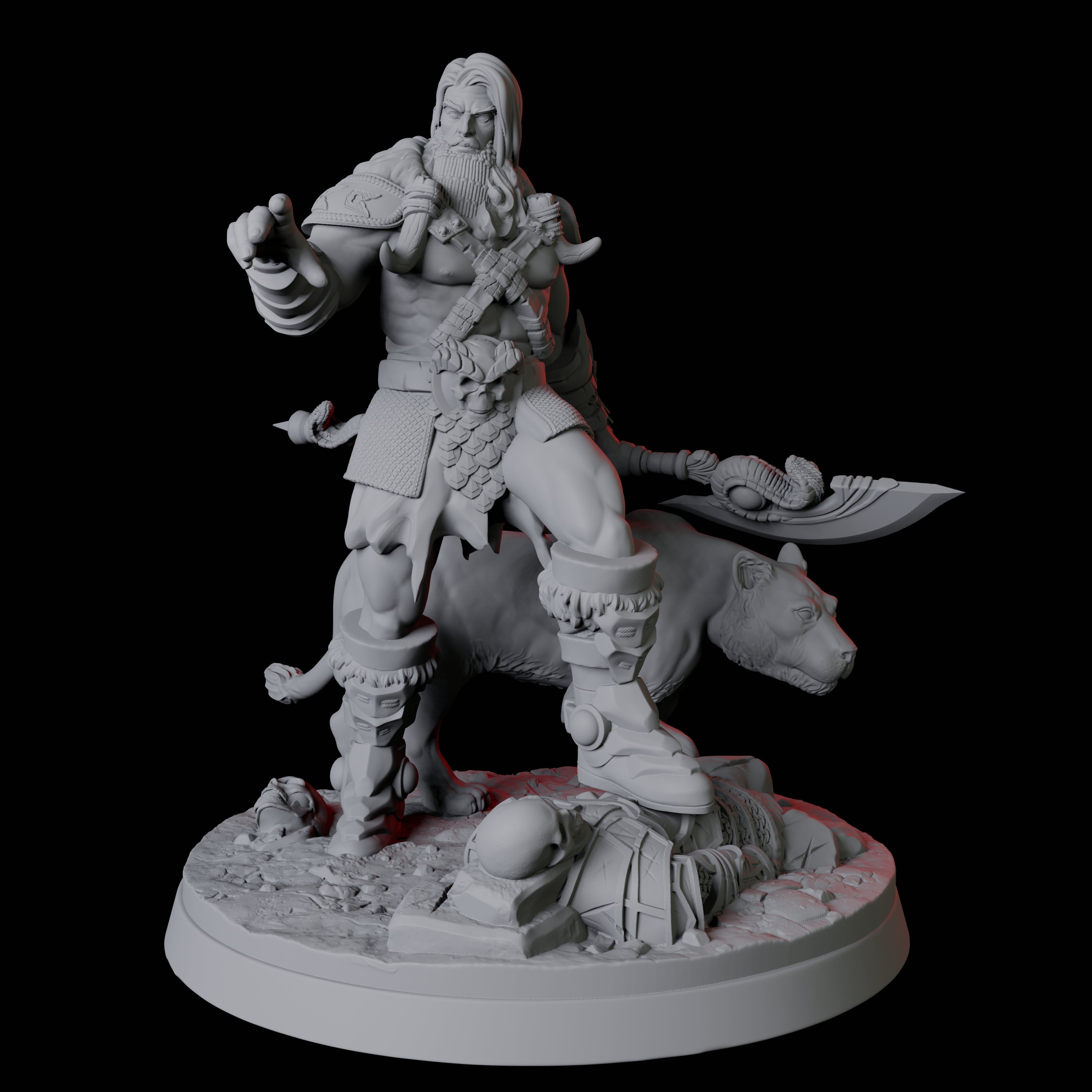 Calm Ranger with Companion Miniature for Dungeons and Dragons, Pathfinder or other TTRPGs