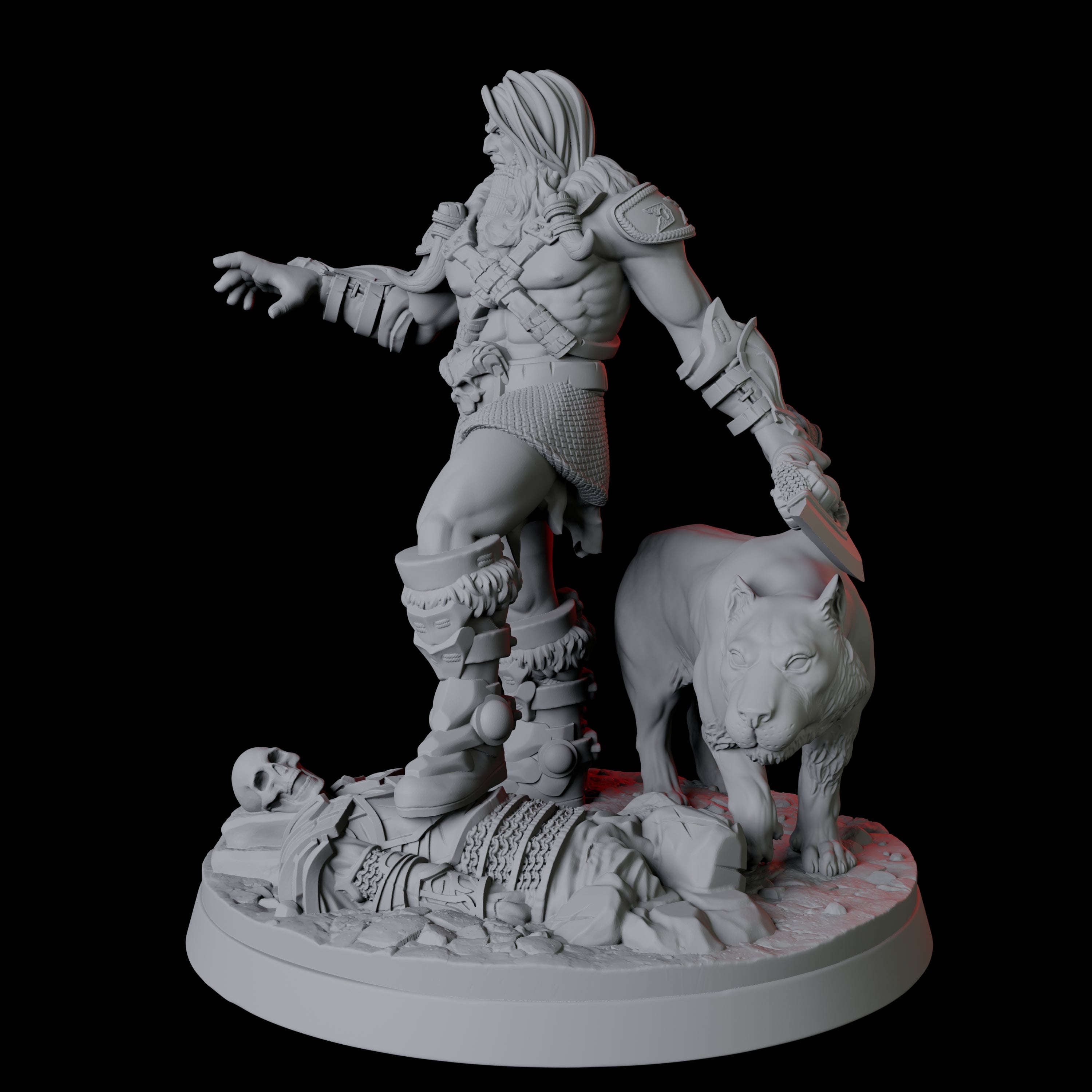 Calm Ranger with Companion Miniature for Dungeons and Dragons, Pathfinder or other TTRPGs