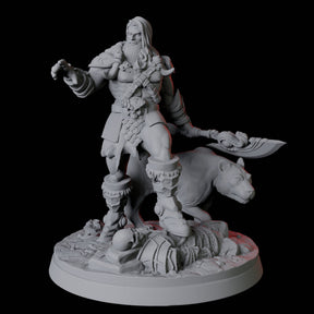Calm Ranger with Companion Miniature for Dungeons and Dragons, Pathfinder or other TTRPGs