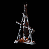 Campfire with Cooking Fish Miniature for Dungeons and Dragons, Pathfinder or other TTRPGs