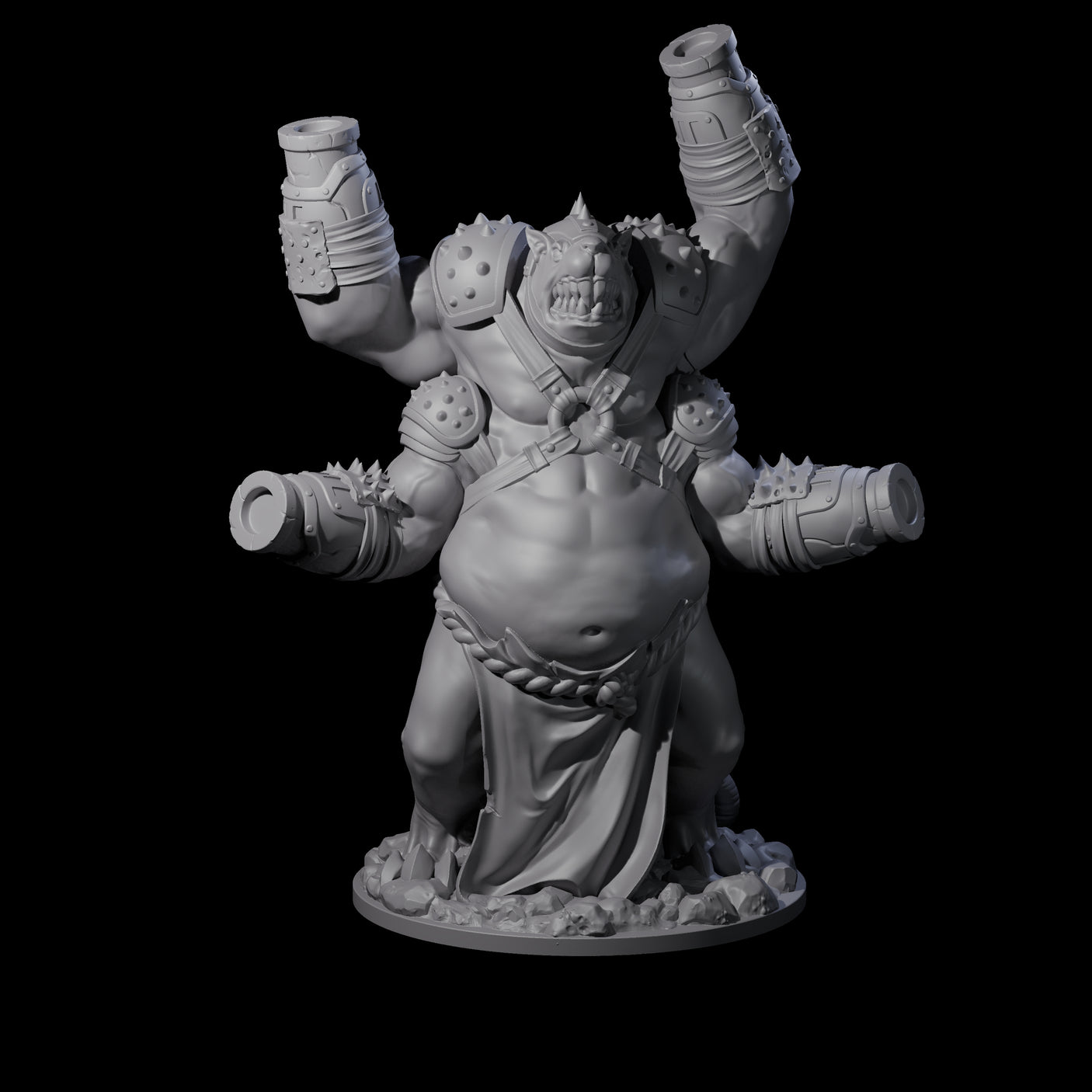 Canon Filled Ratfolk Cannoneer Miniature for Dungeons and Dragons, Pathfinder or other TTRPGs