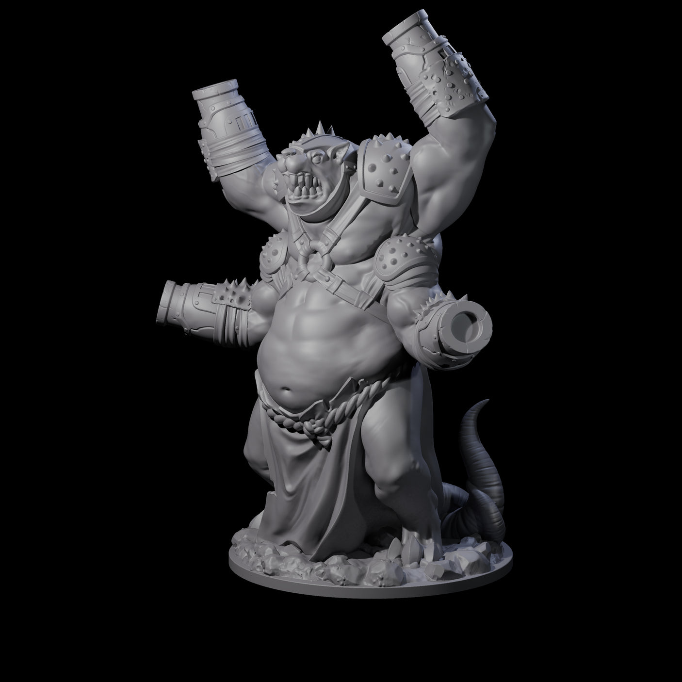 Canon Filled Ratfolk Cannoneer Miniature for Dungeons and Dragons, Pathfinder or other TTRPGs